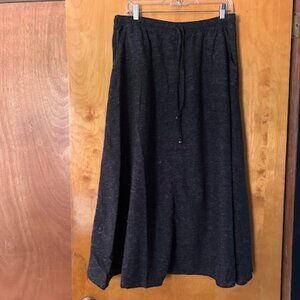 NWT Black Max Studio Space Dye Tie Waist Maxi Skirt Size XL